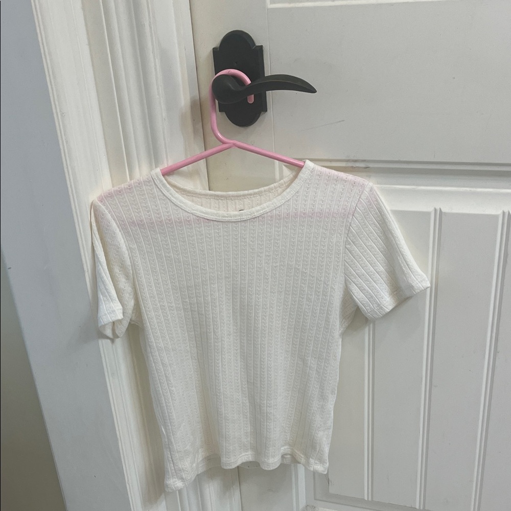 4 for $15 Hollister White Ribbed Baby Tee
